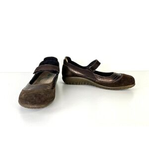 Naot Kirei Copper Brown Suede Women's EU 38 US 7 Slip On Hook & Loop Mary Janes